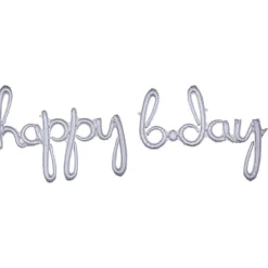 Happy B Day Folieballonger Sølv