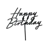 Happy Birthday Akryl Kaketopp Svart