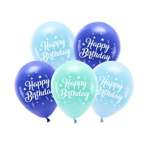 Happy Birthday Ballonger Blå