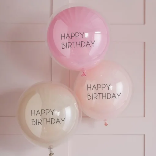 Happy Birthday Ballonger Dobbeltlags Lyserosa