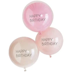 Happy Birthday Ballonger Dobbeltlags Lyserosa
