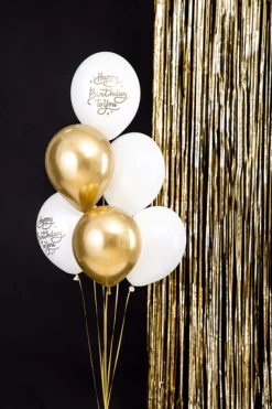 Happy Birthday Ballonger Pastell Hvit