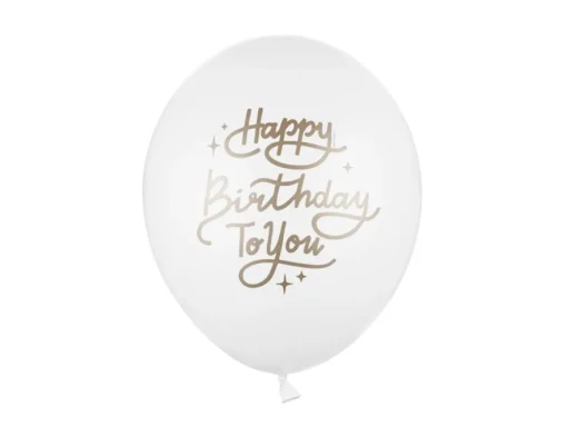 Happy Birthday Ballonger Pastell Hvit
