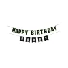 Happy Birthday Banner Grønn og Svart
