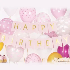 Happy Birthday Flaggbanner Lyserosa