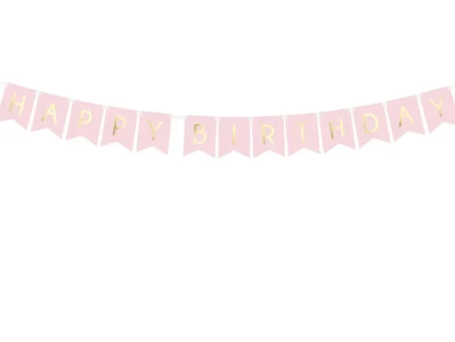 Happy Birthday Flaggbanner Lyserosa