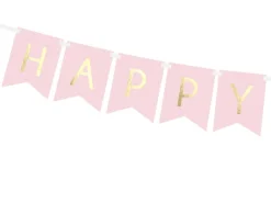 Happy Birthday Flaggbanner Lyserosa
