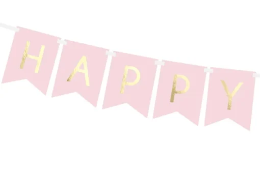 Happy Birthday Flaggbanner Lyserosa