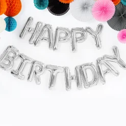 Happy Birthday Folieballonger Sølv