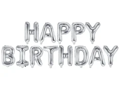 Happy Birthday Folieballonger Sølv
