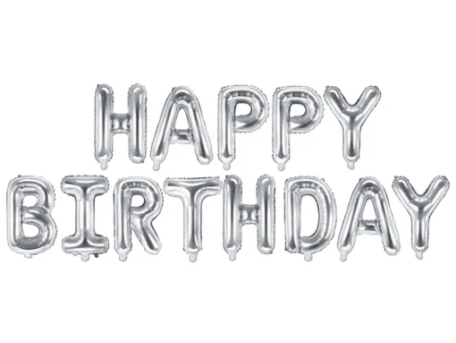 Happy Birthday Folieballonger Sølv