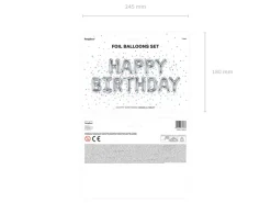 Happy Birthday Folieballonger Sølv