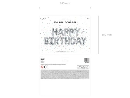 Happy Birthday Folieballonger Sølv