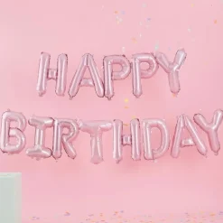 Happy Birthday Folieballonger Lyserosa