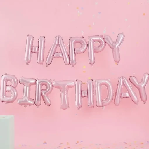 Happy Birthday Folieballonger Lyserosa