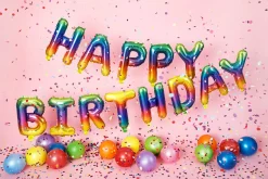 Happy Birthday Folieballonger Regnbue