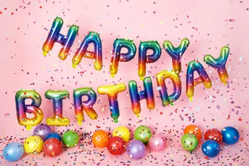 Happy Birthday Folieballonger Regnbue