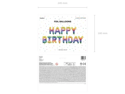 Happy Birthday Folieballonger Regnbue