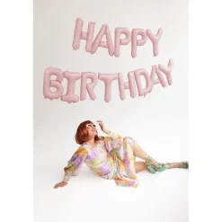 Happy Birthday Folieballonger Lyserosa