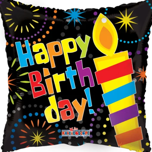 Happy Birthday Folieballong Svart