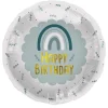 Happy Birthday Folieballong Regnbue Blå