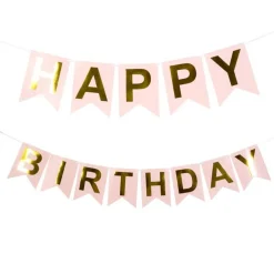 Happy Birthday Girlander Rosa og Gull
