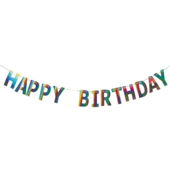 Happy Birthday Girlander Holografisk