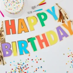 Happy Birthday Girlander Multifarget og Gull