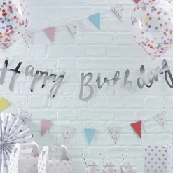 Happy Birthday Girlander Sølv