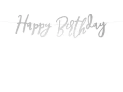 Happy Birthday Girlander Sølv