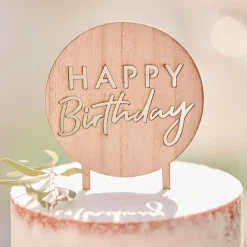 Happy Birthday Kakepynt Treverk