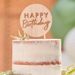 Happy Birthday Kakepynt Treverk