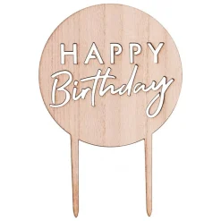 Happy Birthday Kakepynt Treverk