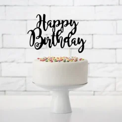 Happy Birthday Kaketopp Svart