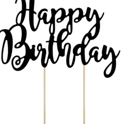 Happy Birthday Kaketopp Svart