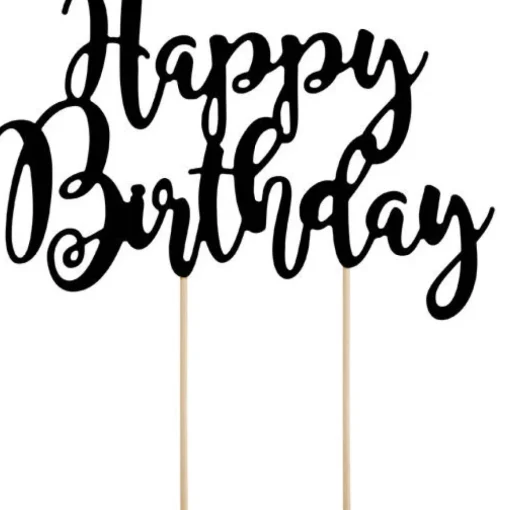 Happy Birthday Kaketopp Svart