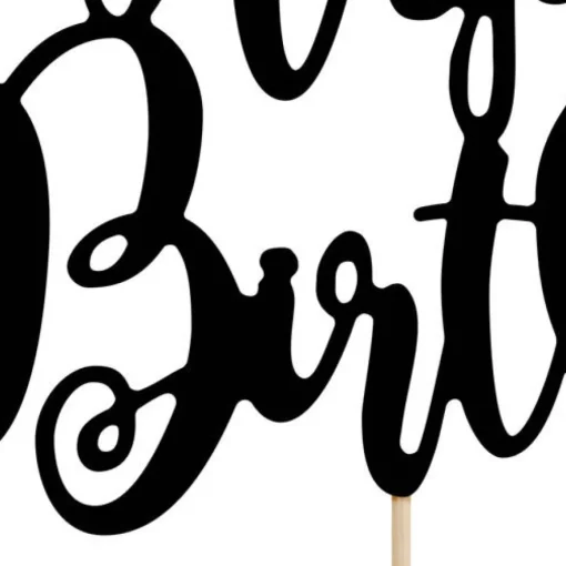 Happy Birthday Kaketopp Svart