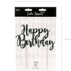 Happy Birthday Kaketopp Svart