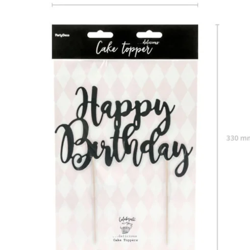 Happy Birthday Kaketopp Svart