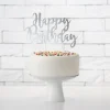 Happy Birthday Kaketopper Sølv