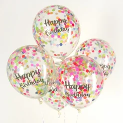 Happy Birthday Konfetti Ballonger Multifarget