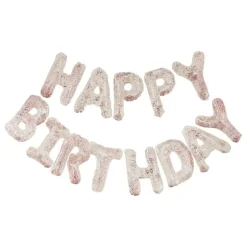 Happy Birthday Konfetti Ballonger Lyserosa