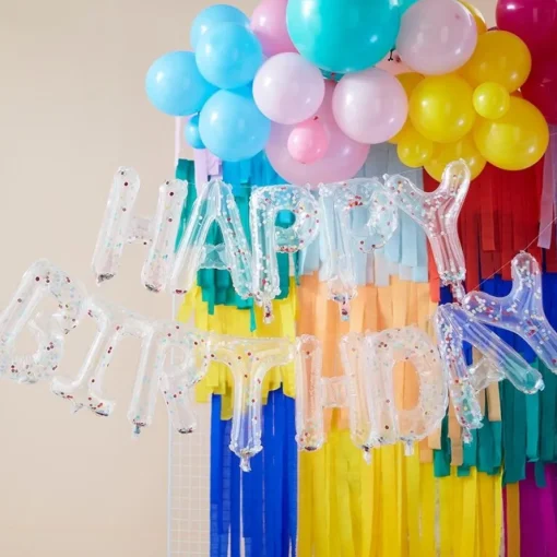 Happy Birthday Konfetti Folieballonger