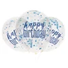 Happy Birthday Konfettiballonger Blå