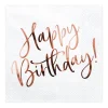 Happy Birthday Servietter Gullrosa