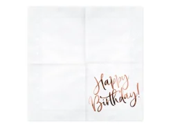 Happy Birthday Servietter Gullrosa