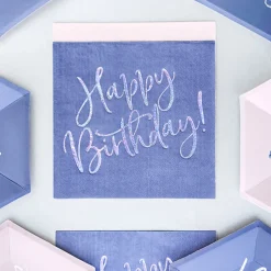 Happy Birthday Servietter Marineblå
