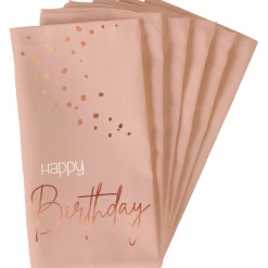 Happy Birthday Servietter Lush Blush Gullrosa