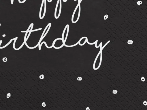 Happy Birthday Servietter Svart