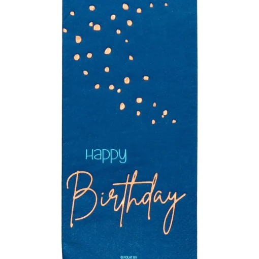 Happy Birthday Servietter True Blue Blå